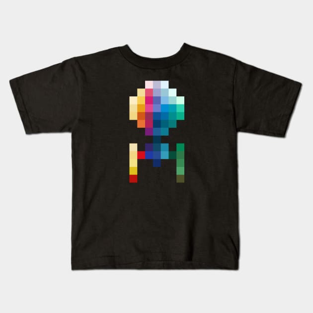 USS 8bit Kids T-Shirt by gutsandglory